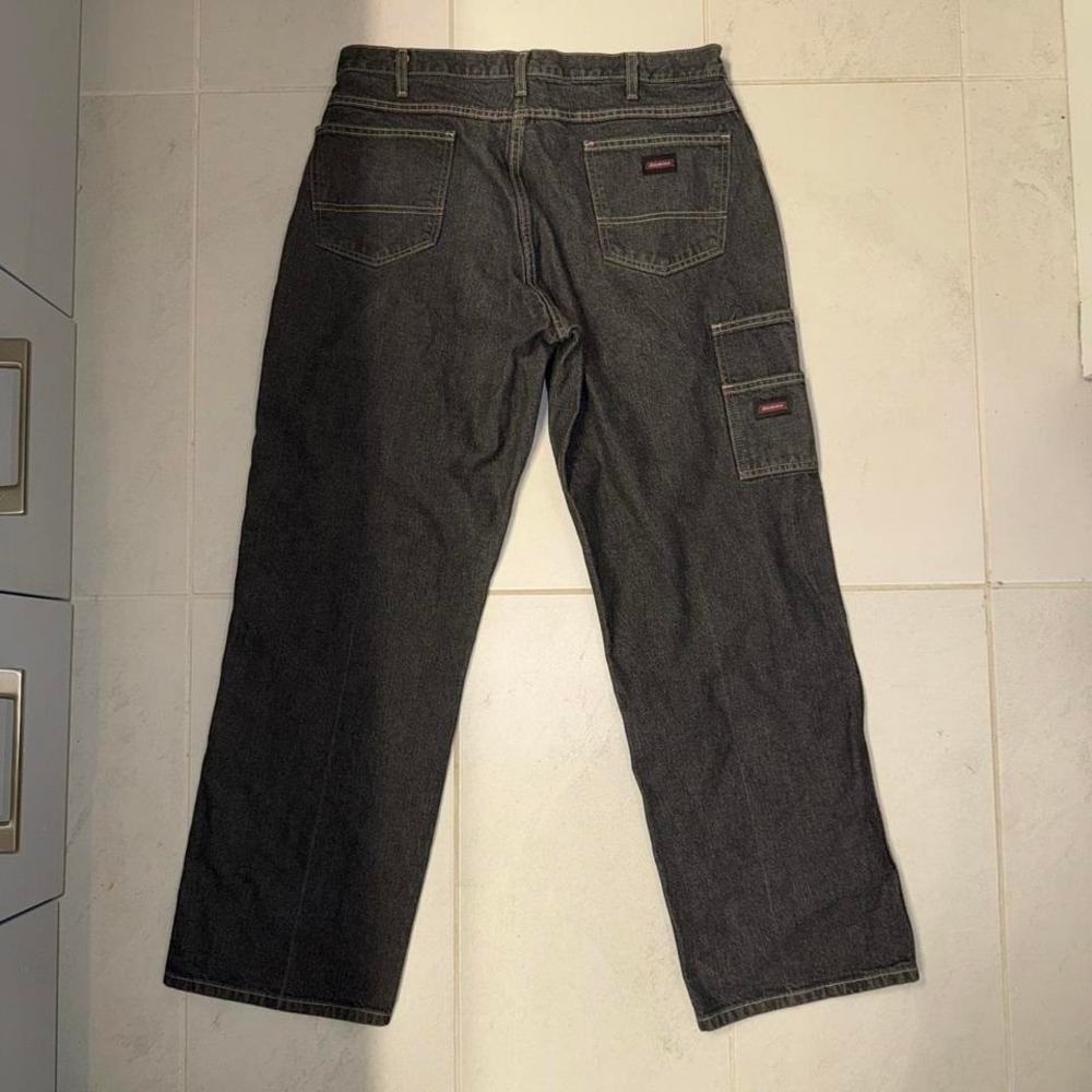 Vintage Dickies Grey Carpenter Jeans – 36x32 – Workwear Utility Denim
